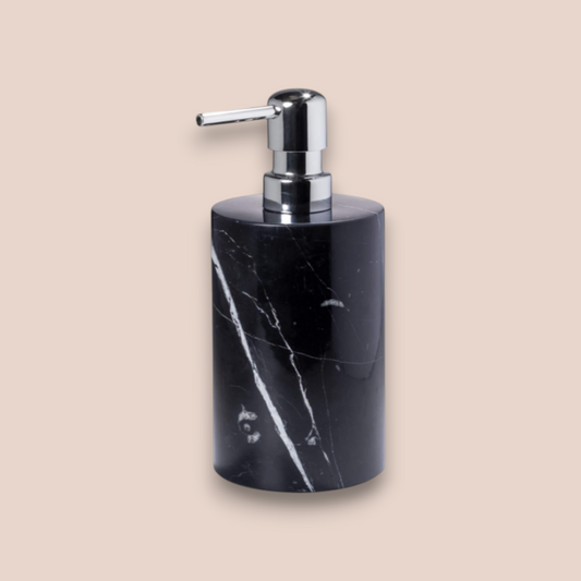 Black Marble Bathroom Accessory Set | 4-Piece Hand-Carved Stone Collection