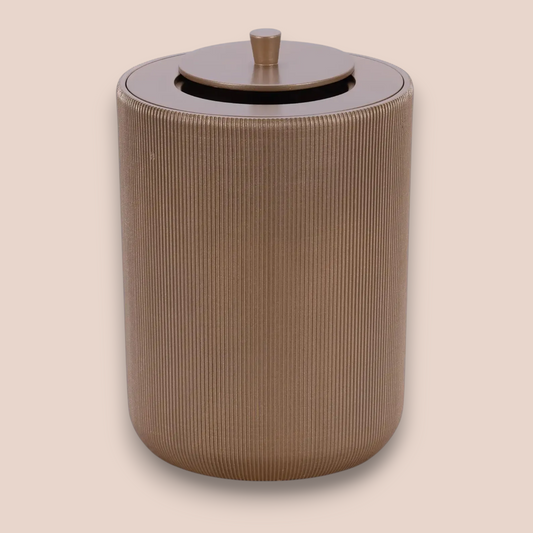 Textured Minimalist Bathroom Waste Bin | Soft Matte Earth-Toned Step Trash Can