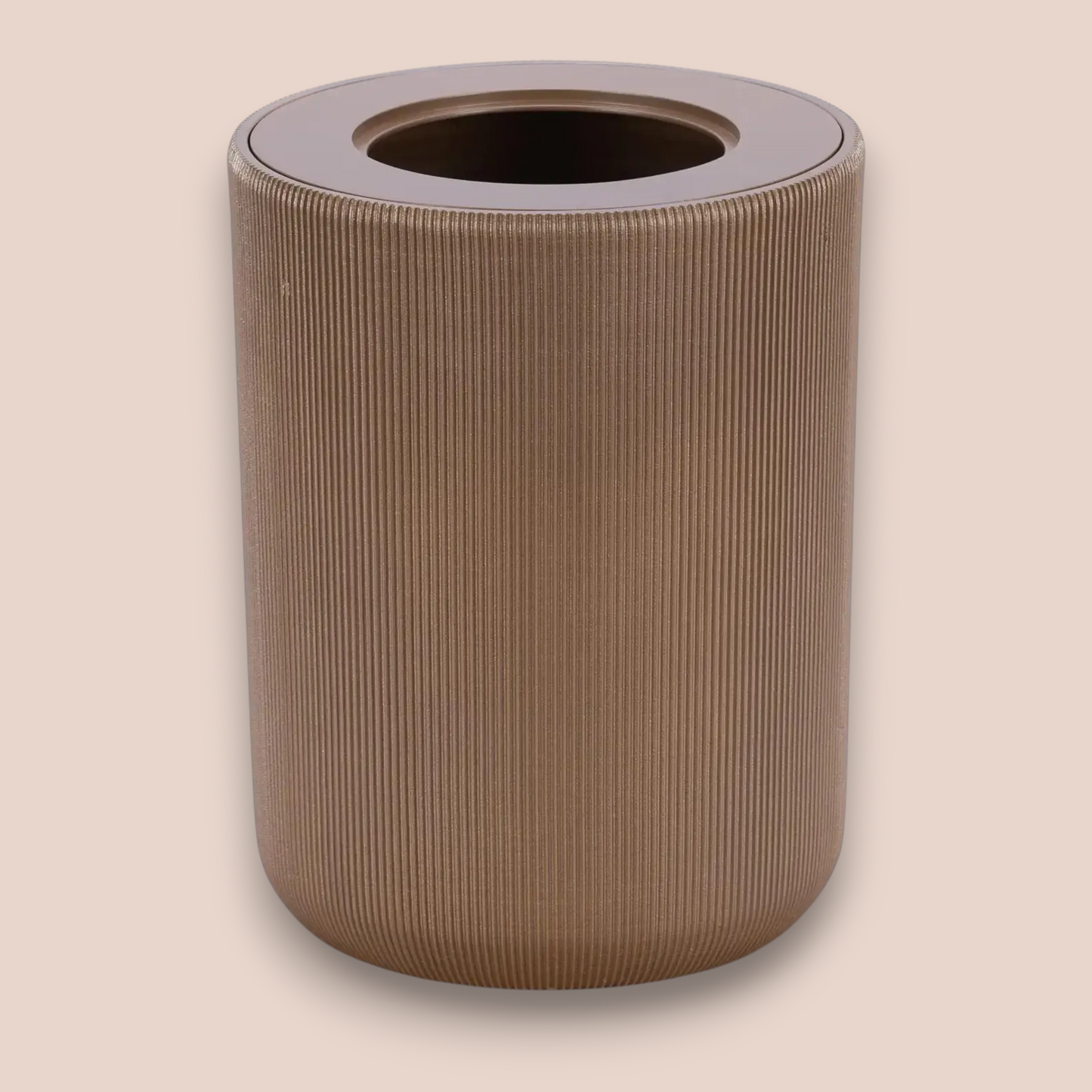 Textured Minimalist Bathroom Waste Bin | Soft Matte Earth-Toned Step Trash Can