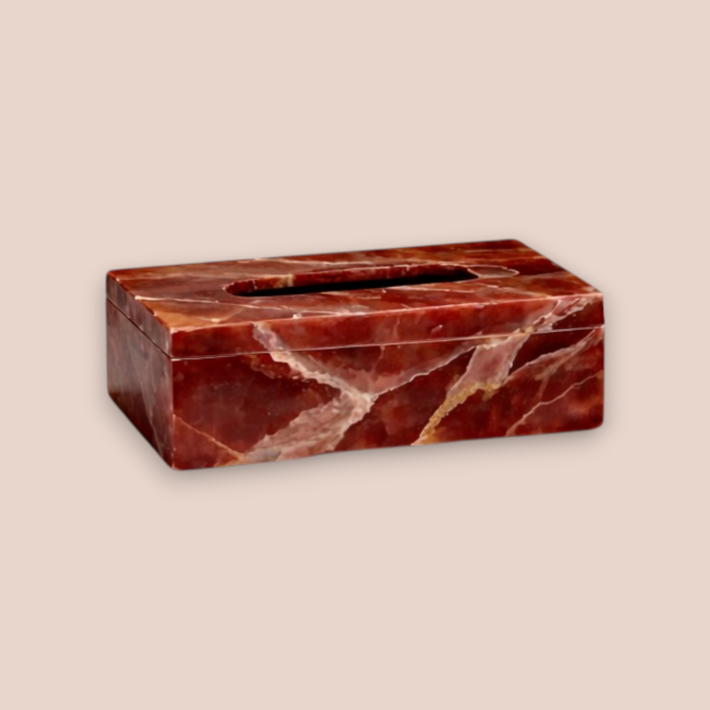 Red Onyx Bath Set | 6-Piece Natural Stone Vanity Collection with Gold Pump