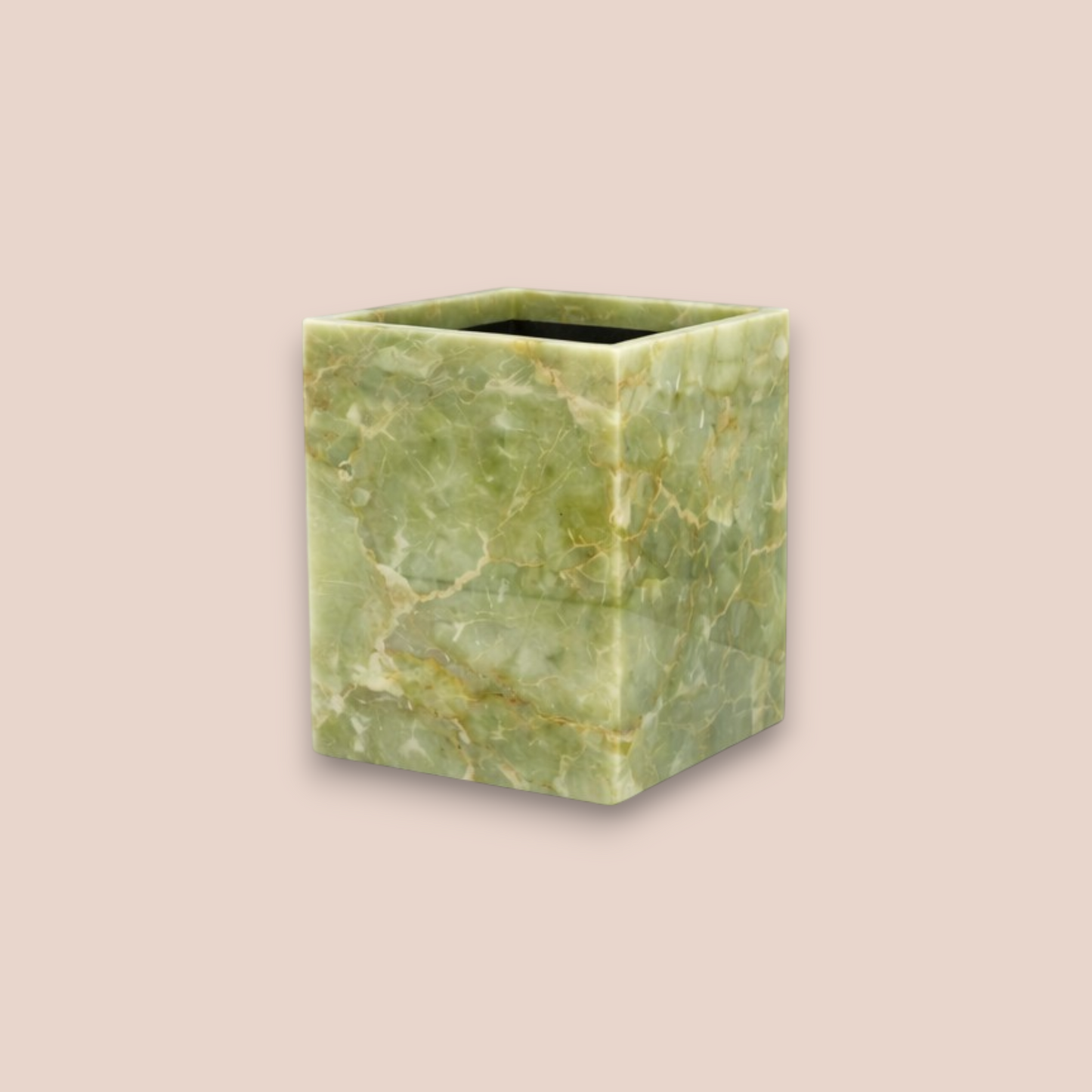 Green Onyx Bath Set | 6-Piece Natural Stone Vanity Collection with Gold Pump