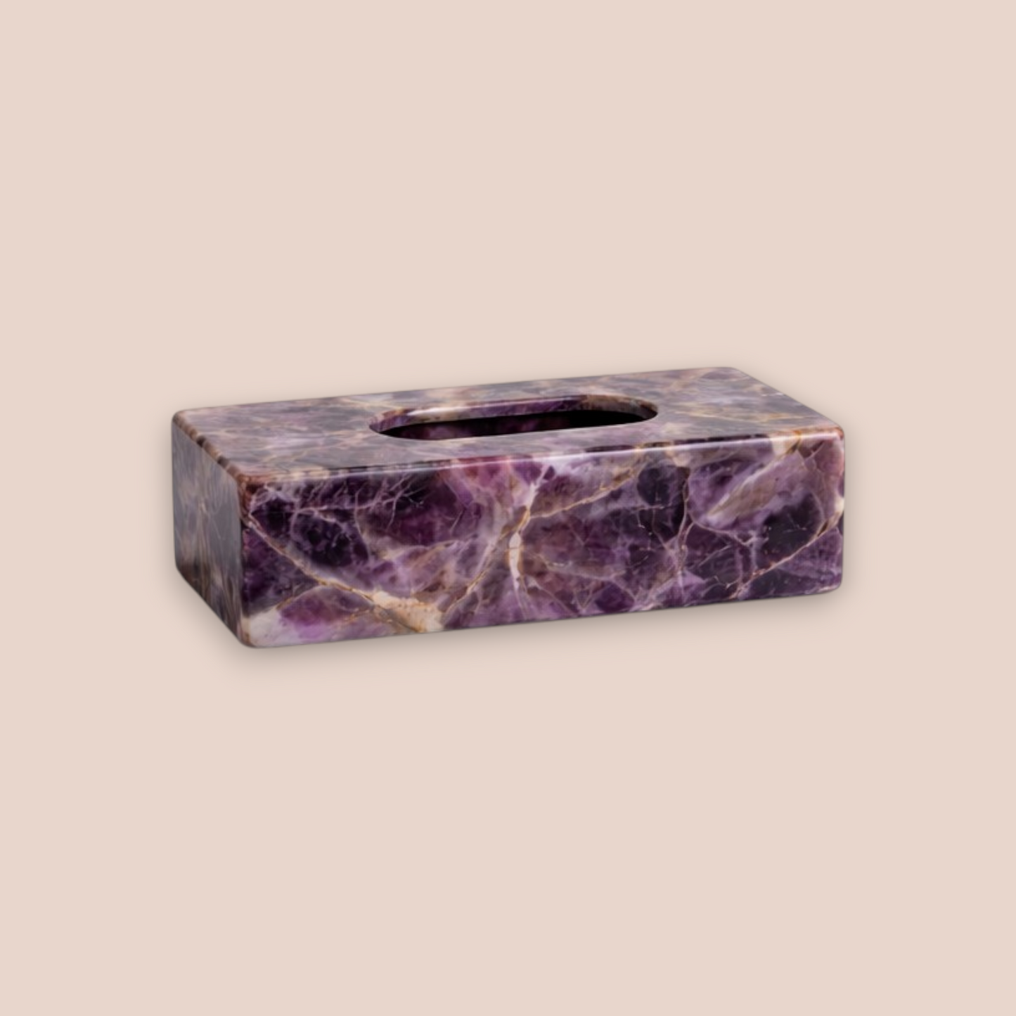 Natural Amethyst Bath Set | 5-Piece Semi-Precious Stone Vanity Collection