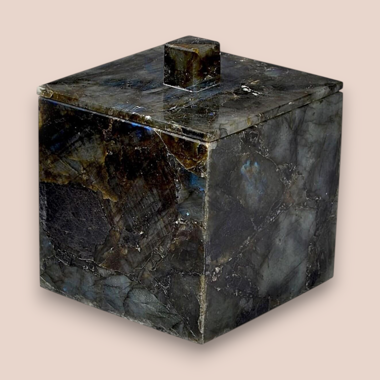 Natural Labradorite Bath Set | 7-Piece Polished Stone Vanity Collection