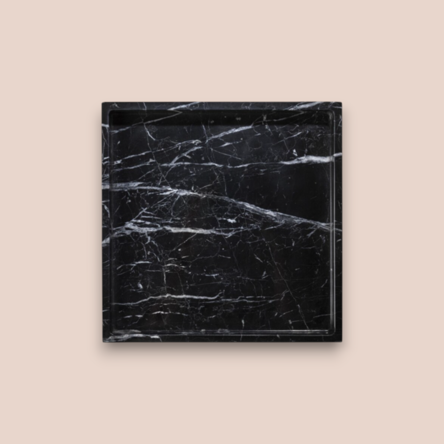 Black Marble Bathroom Accessory Set | 4-Piece Hand-Carved Stone Collection