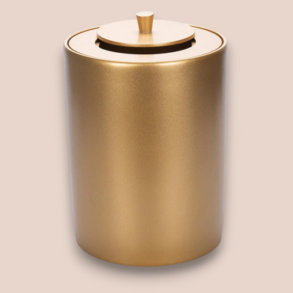 Sleek Matte Gold Bathroom Waste Bin | Modern Cylindrical Step Trash Can