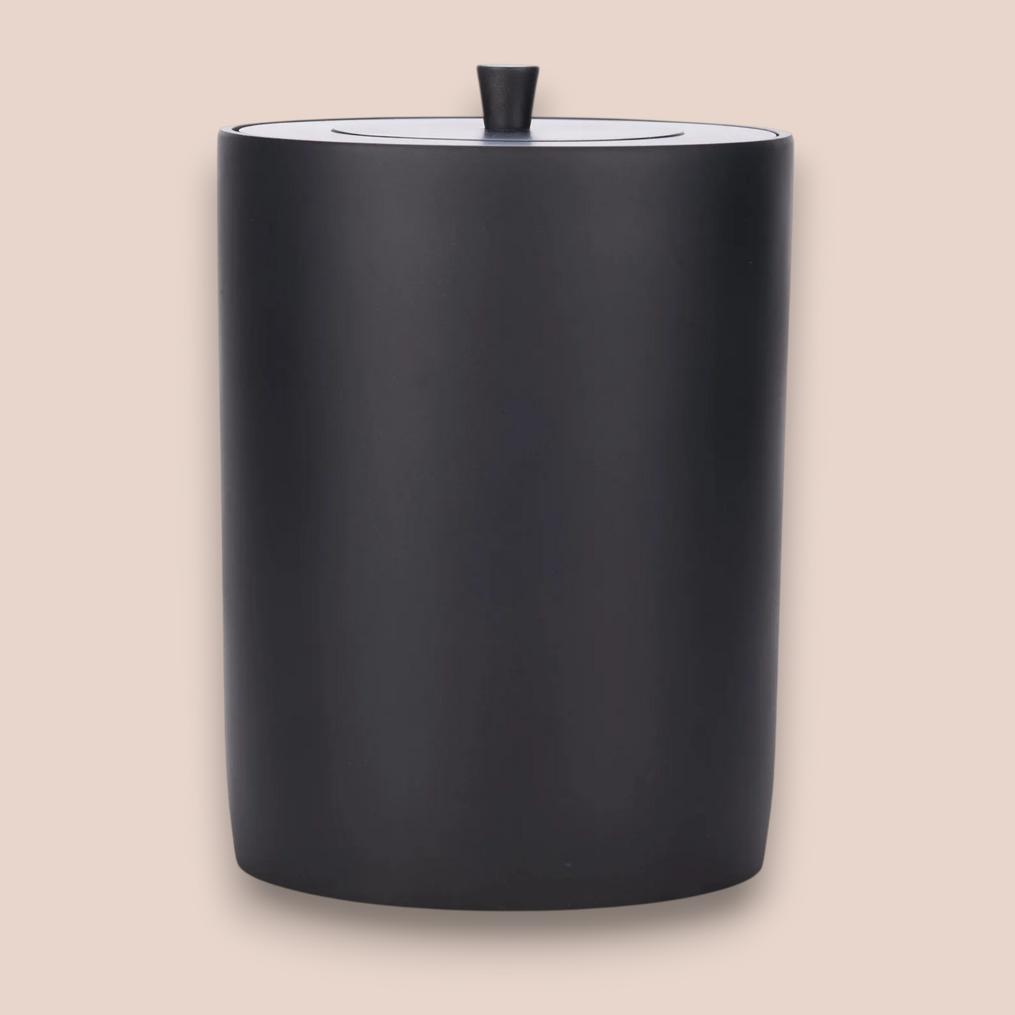 Matte Black Minimalist Bathroom Waste Bin | Smooth Modern Step Trash Can