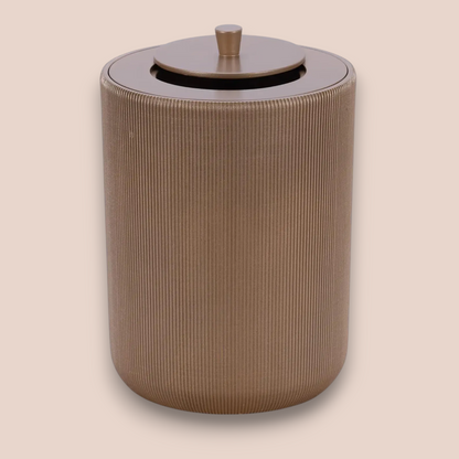 Textured Minimalist Bathroom Waste Bin | Soft Matte Earth-Toned Step Trash Can