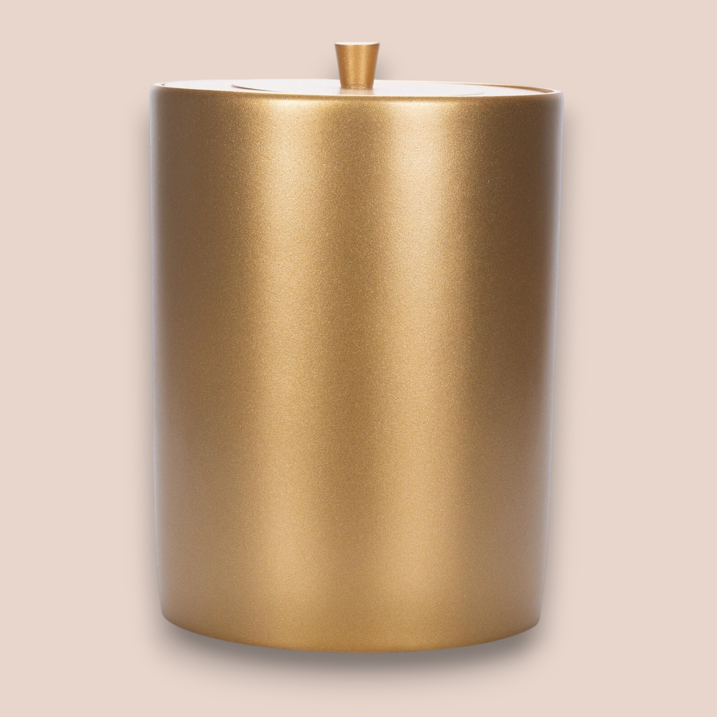 Sleek Matte Gold Bathroom Waste Bin | Modern Cylindrical Step Trash Can