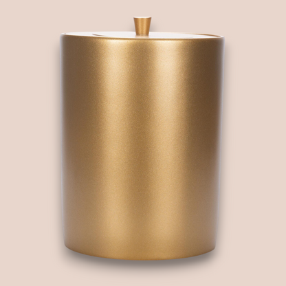 Sleek Matte Gold Bathroom Waste Bin | Modern Cylindrical Step Trash Can
