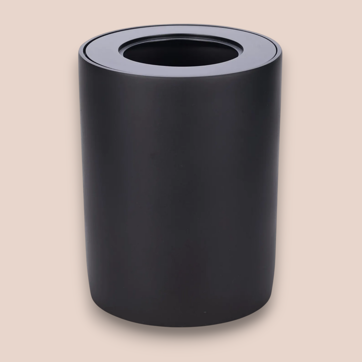 Matte Black Minimalist Bathroom Waste Bin | Smooth Modern Step Trash Can