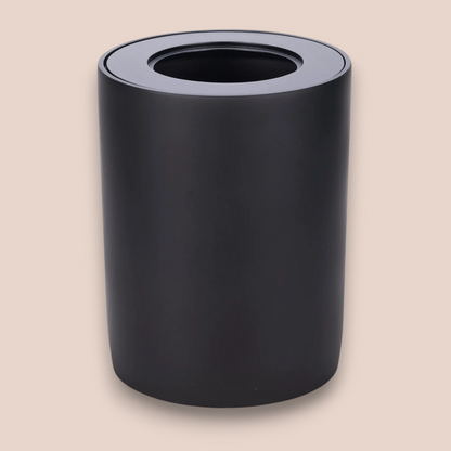 Matte Black Minimalist Bathroom Waste Bin | Smooth Modern Step Trash Can