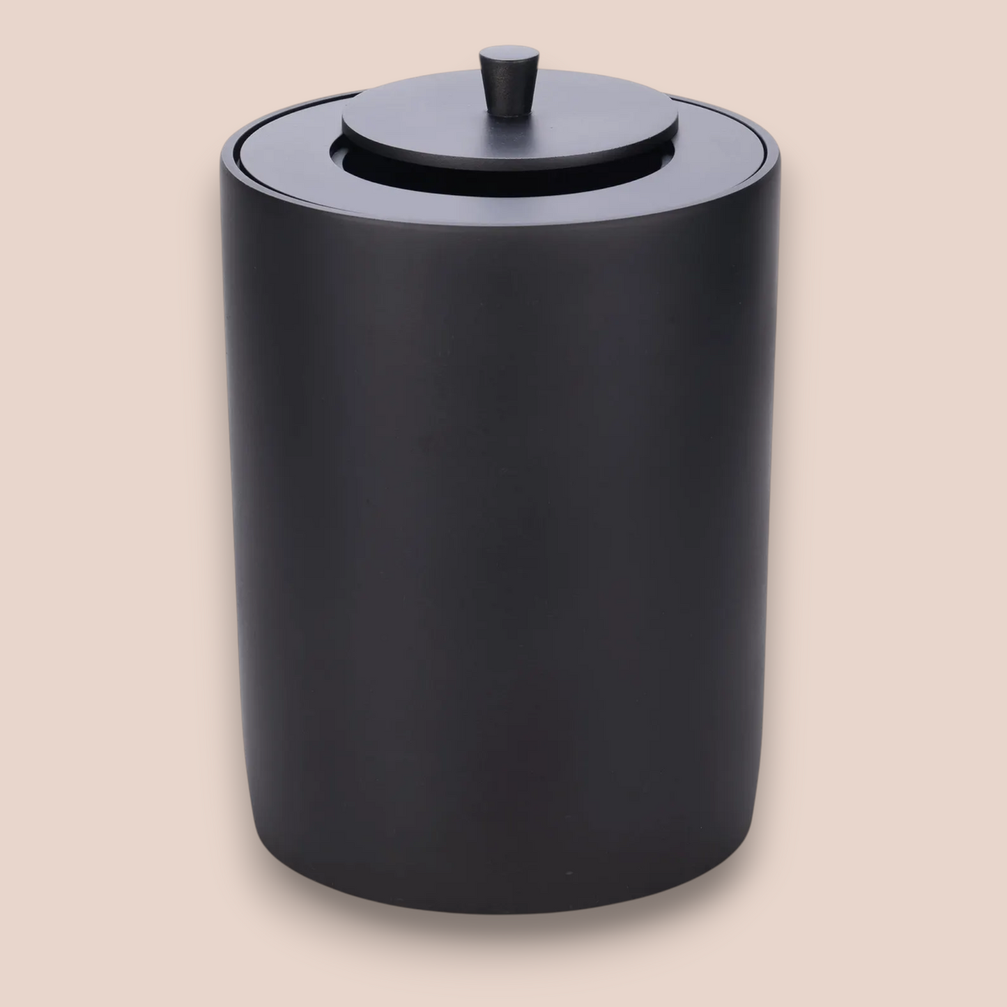 Matte Black Minimalist Bathroom Waste Bin | Smooth Modern Step Trash Can