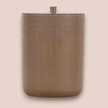 Textured Minimalist Bathroom Waste Bin | Soft Matte Earth-Toned Step Trash Can