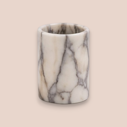 Calacatta Viola Marble Bathroom Set | 7-Piece Natural Stone Collection with Gold Ginkgo Accents