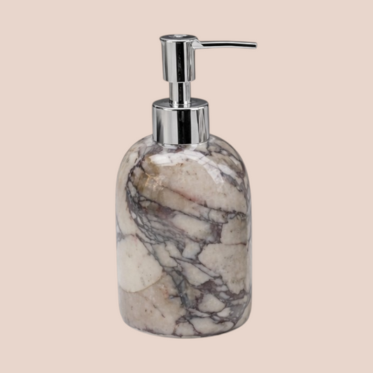 Calacatta Viola Style Marble Bathroom Set | 5-Piece Natural Stone Collection with Round Tray