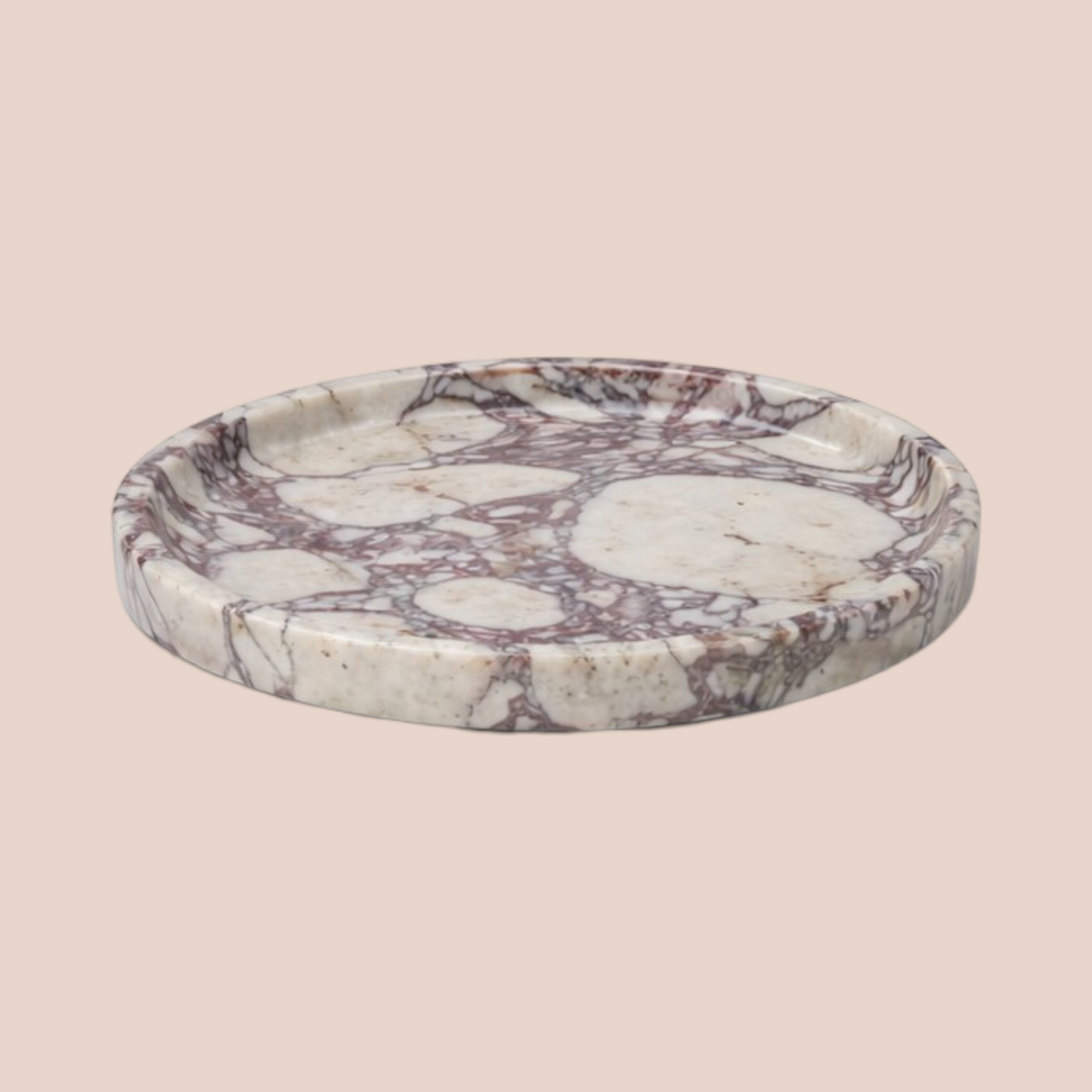 Calacatta Viola Style Marble Bathroom Set | 5-Piece Natural Stone Collection with Round Tray
