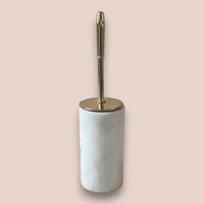 White Marble Bathroom Accessory Set | 7-Piece Natural Stone Collection with Crystal Accents
