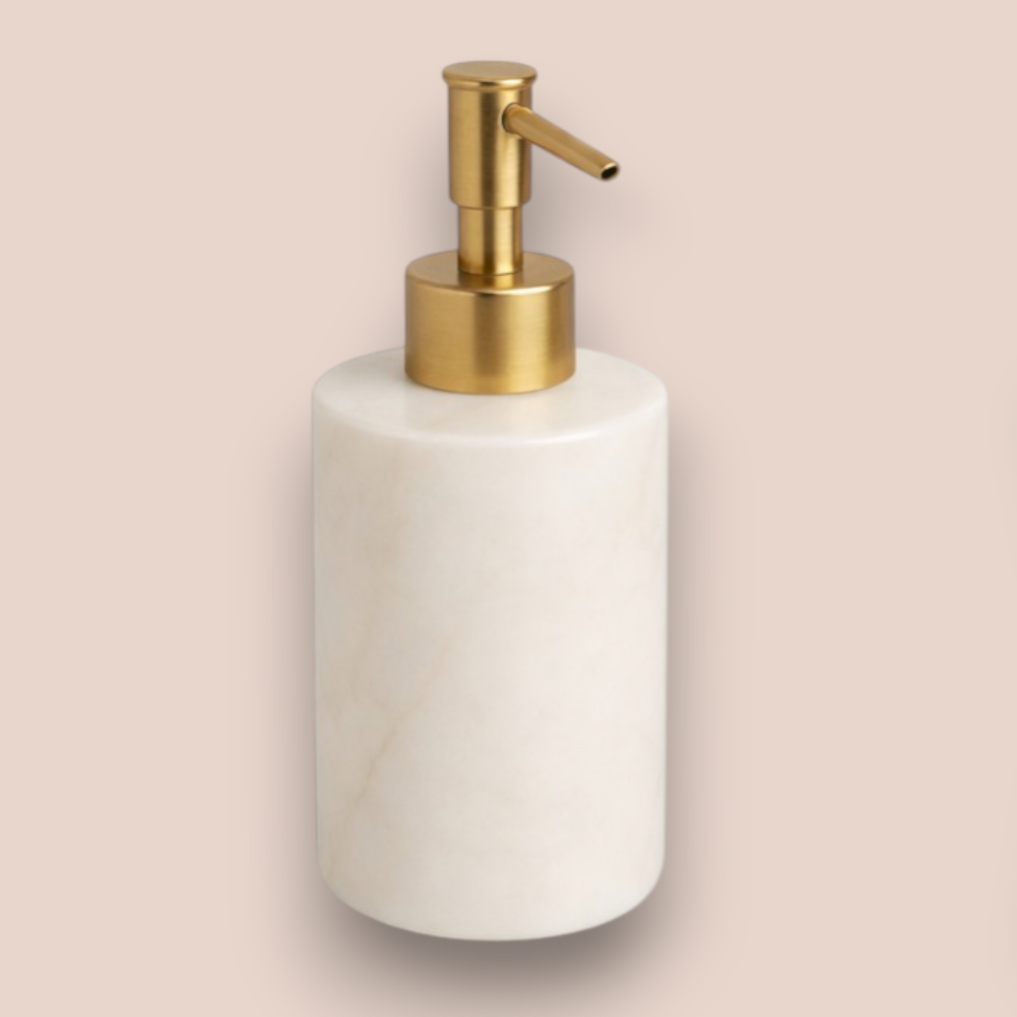 White Carrara Marble Bathroom Set | 5-Piece Natural Stone Collection with Brushed Brass Accents