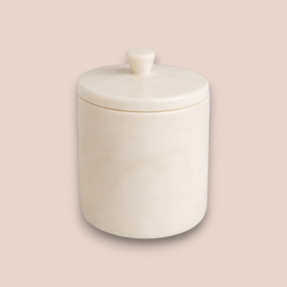 White Carrara Marble Bathroom Set | 5-Piece Natural Stone Collection with Brushed Brass Accents