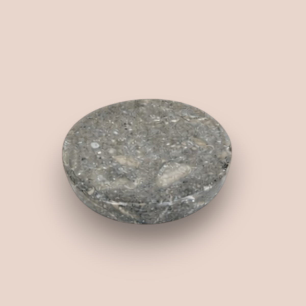 Rustic Grey Marble Bathroom Accessory Set | 5-Piece Stone Collection with Silver Accents