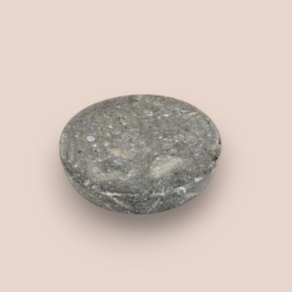 Rustic Grey Marble Bathroom Accessory Set | 5-Piece Stone Collection with Silver Accents