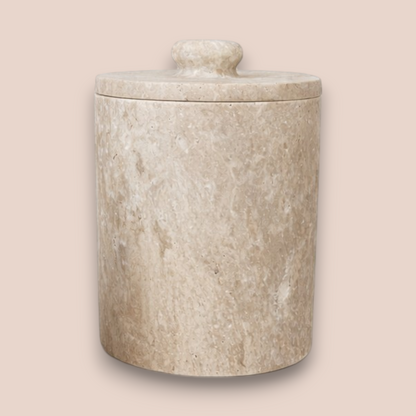 Earth Tone Travertine Bathroom Set | 7-Piece Natural Stone Collection with Matte Black Accents