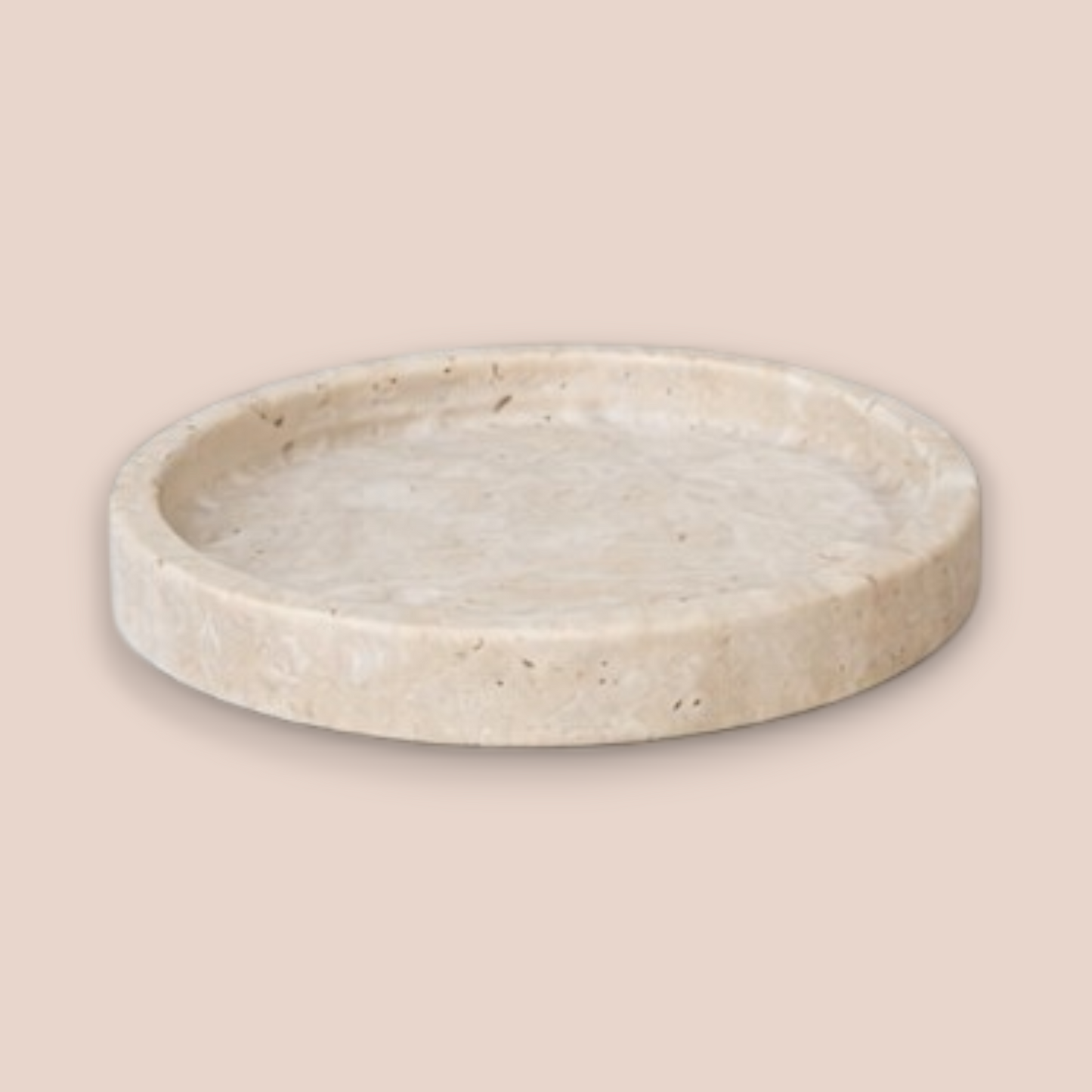 Earth Tone Travertine Bathroom Set | 7-Piece Natural Stone Collection with Matte Black Accents