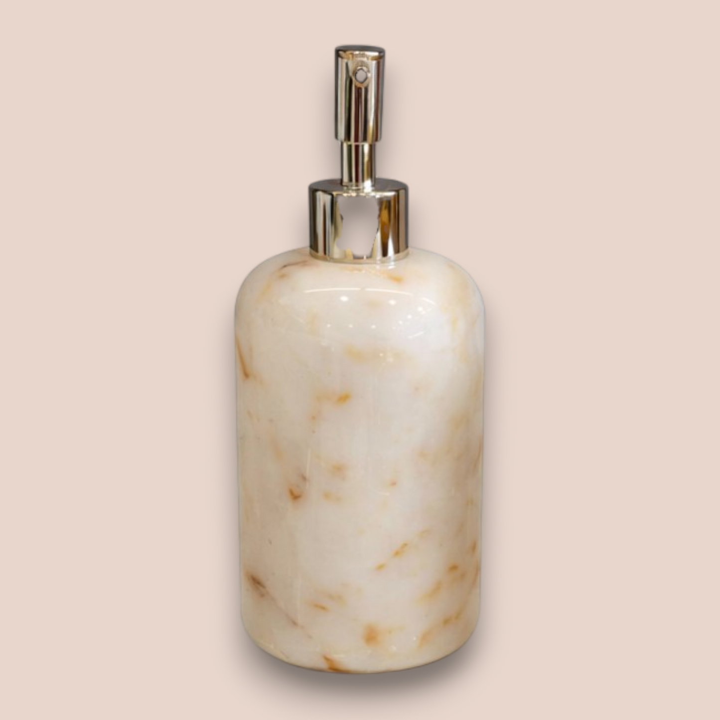 Golden Vein White Marble Bathroom Set | 5-Piece Natural Stone Collection with Hammered Gold Accents