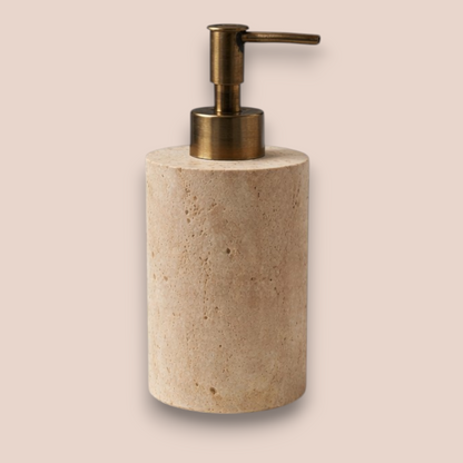White Travertine Bathroom Accessory Set | 3-Piece Natural Stone Collection