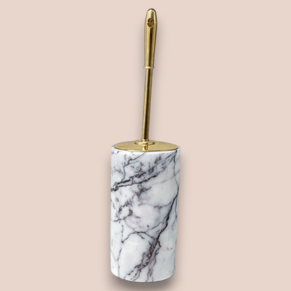Lilac Veined Marble Bathroom Set | 7-Piece Stone Collection with Gold Coral Accents