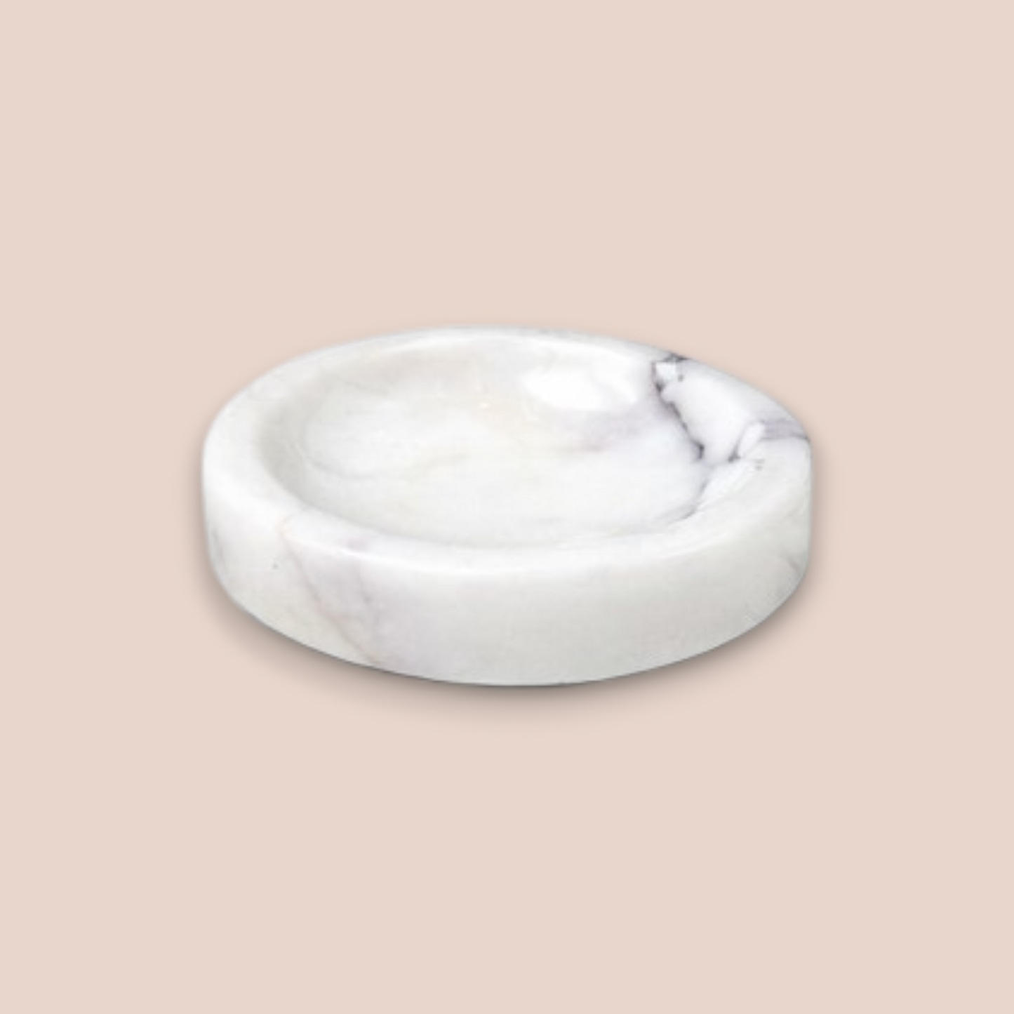 Lilac Veined Marble Bathroom Set | 7-Piece Stone Collection with Gold Coral Accents