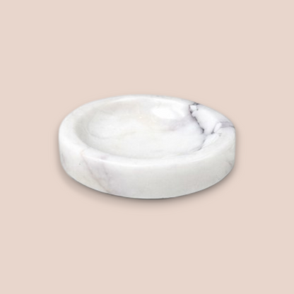 Lilac Veined Marble Bathroom Set | 7-Piece Stone Collection with Gold Coral Accents
