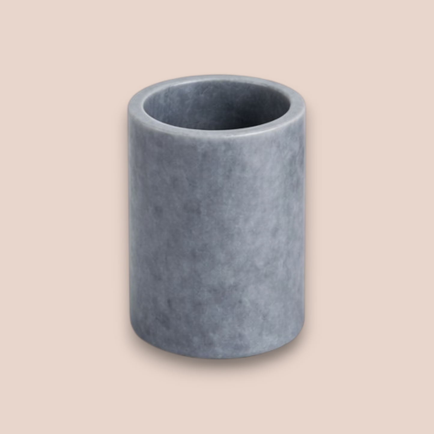 Cloud Grey Marble Bathroom Accessory Set | 5-Piece Natural Stone Collection with Round Tray
