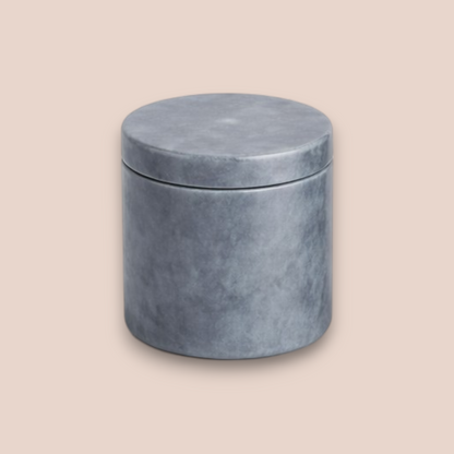 Cloud Grey Marble Bathroom Accessory Set | 5-Piece Natural Stone Collection with Round Tray