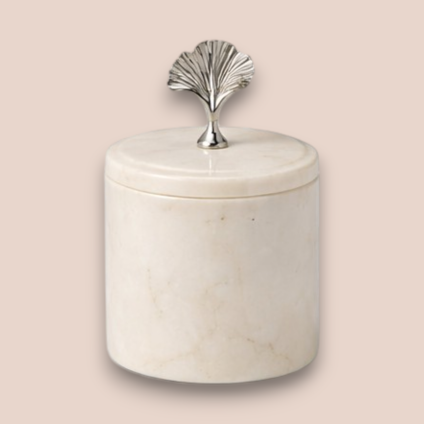 Elegant White Marble Bathroom Set | 7-Piece Natural Stone Collection with Silver Leaf Accents