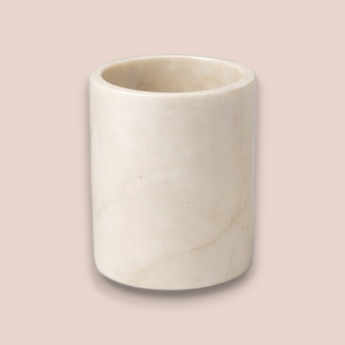 Elegant White Marble Bathroom Set | 7-Piece Natural Stone Collection with Silver Leaf Accents