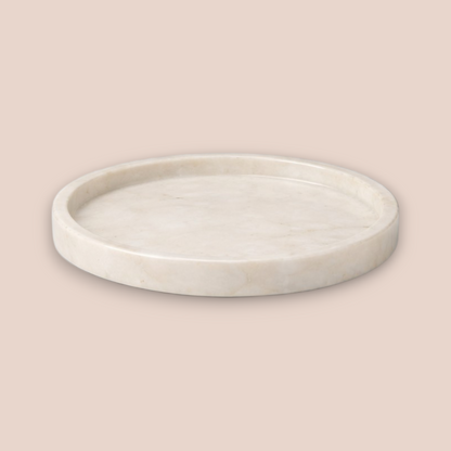 Elegant White Marble Bathroom Set | 7-Piece Natural Stone Collection with Silver Leaf Accents