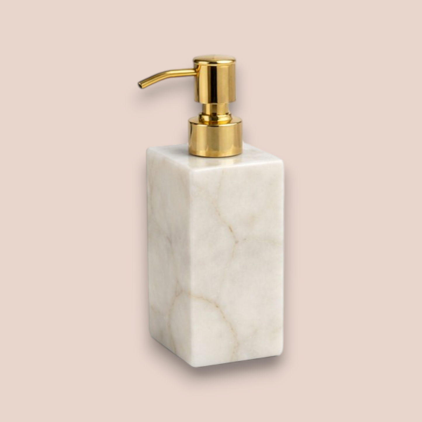 White Quartz Bath Set | 5-Piece Natural Stone Vanity Collection with Gold Pump