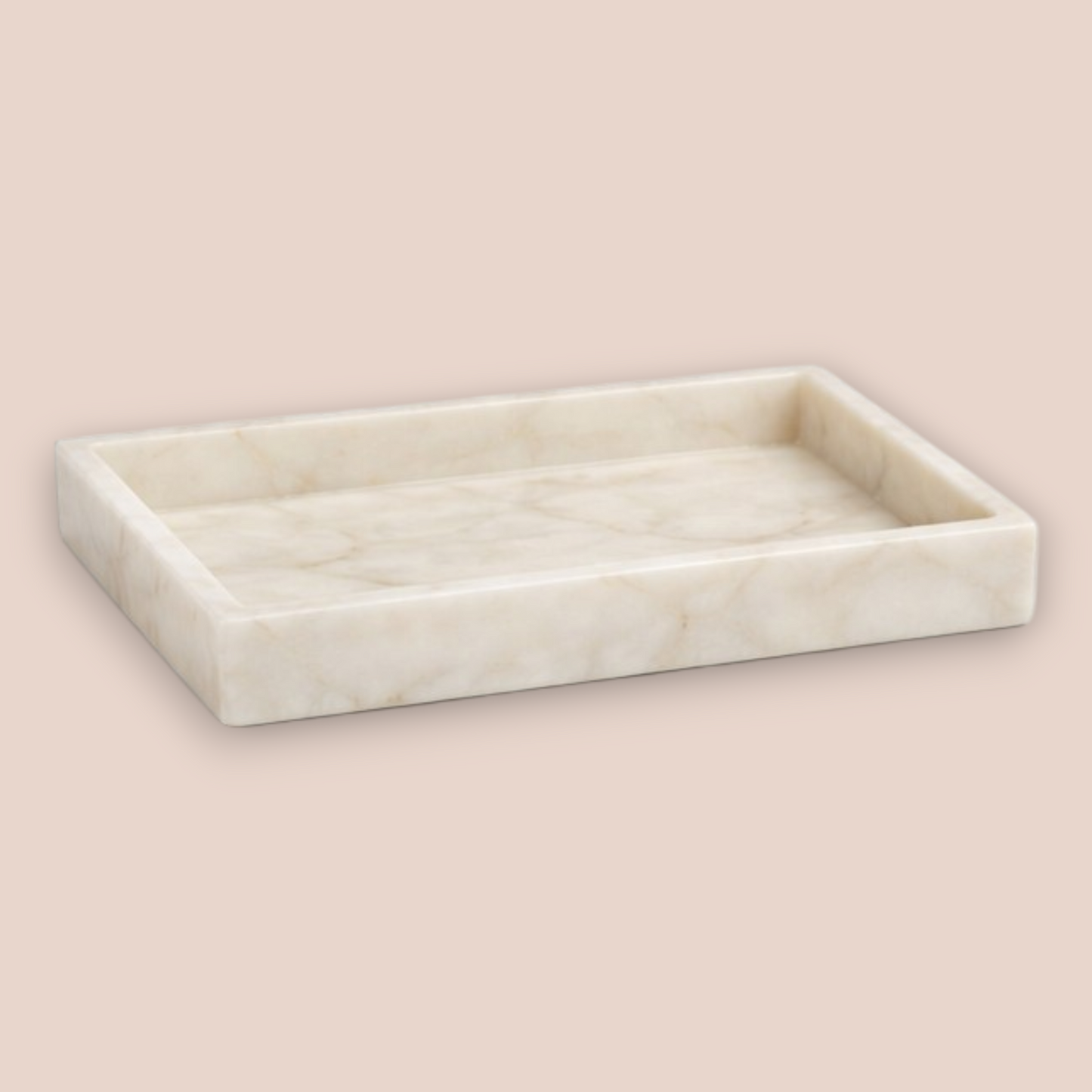 White Quartz Bath Set | 5-Piece Natural Stone Vanity Collection with Gold Pump