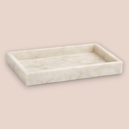White Quartz Bath Set | 5-Piece Natural Stone Vanity Collection with Gold Pump
