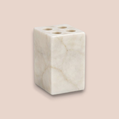 White Quartz Bath Set | 5-Piece Natural Stone Vanity Collection with Gold Pump
