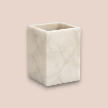 White Quartz Bath Set | 5-Piece Natural Stone Vanity Collection with Gold Pump
