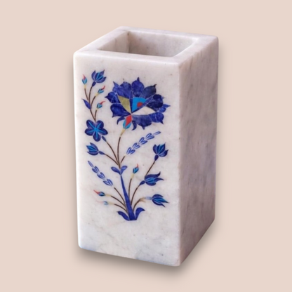 Floral Inlay Marble Bath Set | 5-Piece Natural Stone Vanity Collection