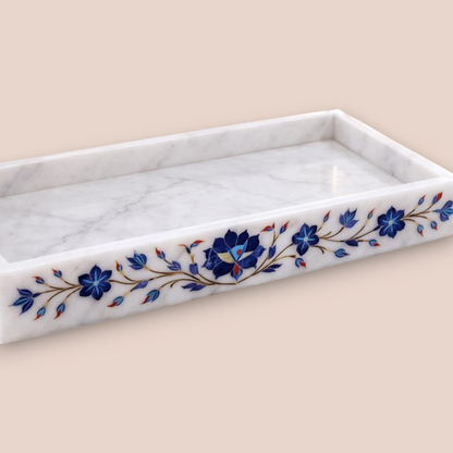 Floral Inlay Marble Bath Set | 5-Piece Natural Stone Vanity Collection