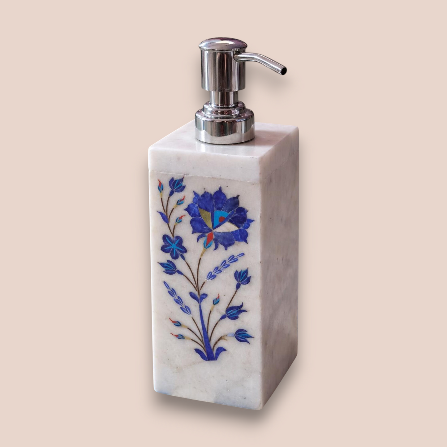 Floral Inlay Marble Bath Set | 5-Piece Natural Stone Vanity Collection