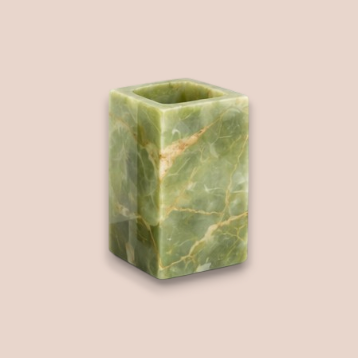 Green Onyx Bath Set | 6-Piece Natural Stone Vanity Collection with Gold Pump