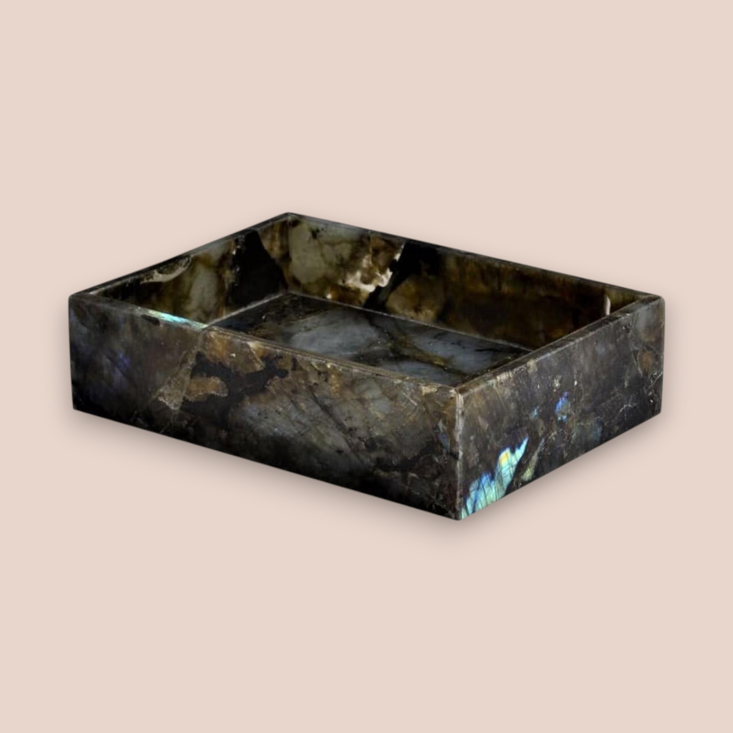 Natural Labradorite Bath Set | 7-Piece Polished Stone Vanity Collection
