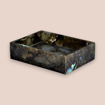 Natural Labradorite Bath Set | 7-Piece Polished Stone Vanity Collection