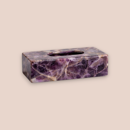Natural Amethyst Bath Set | 5-Piece Semi-Precious Stone Vanity Collection