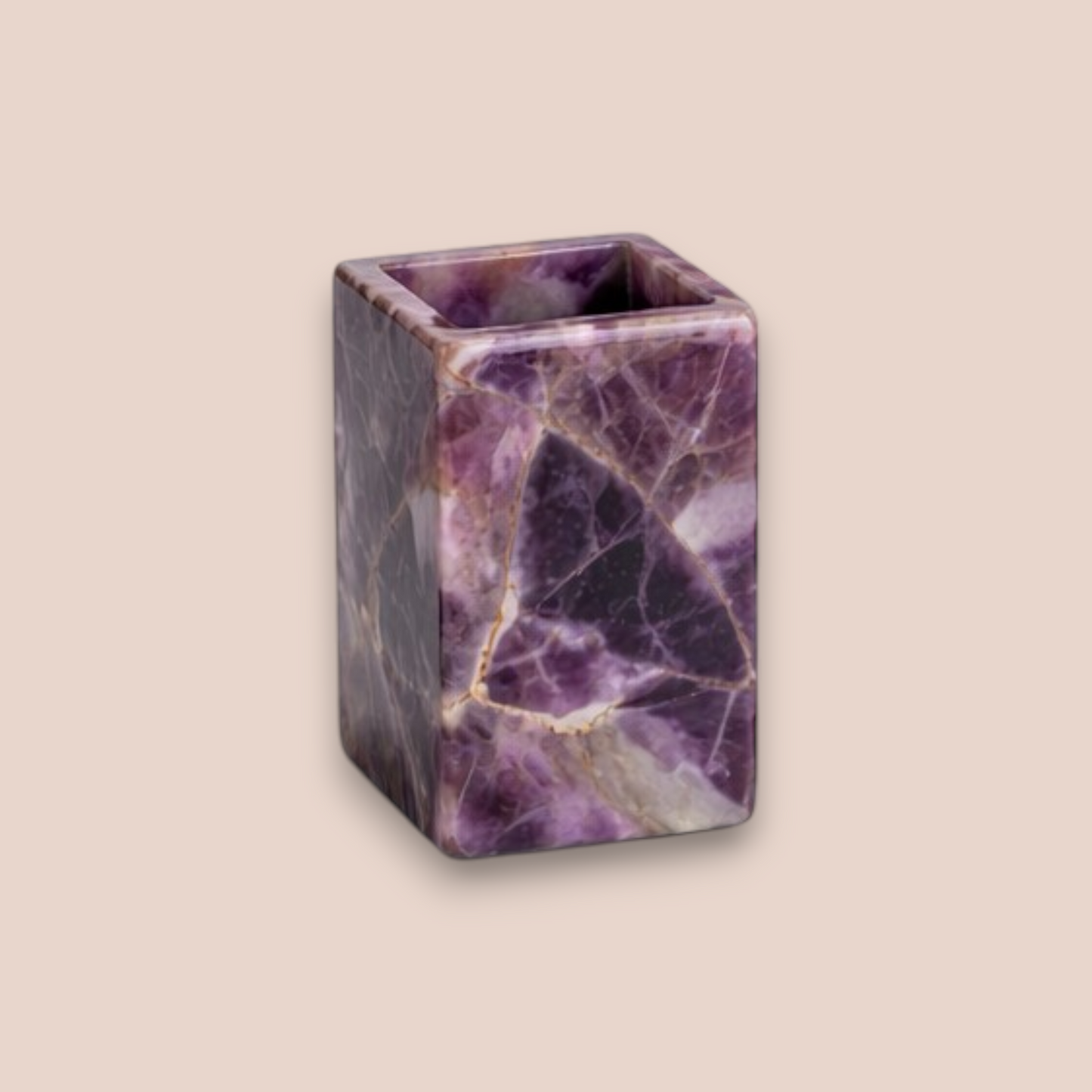 Natural Amethyst Bath Set | 5-Piece Semi-Precious Stone Vanity Collection